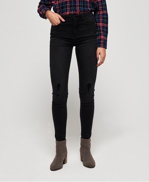 Superdry Sophia High Waist Skinny Női Farmer Fekete | AMFXT2508